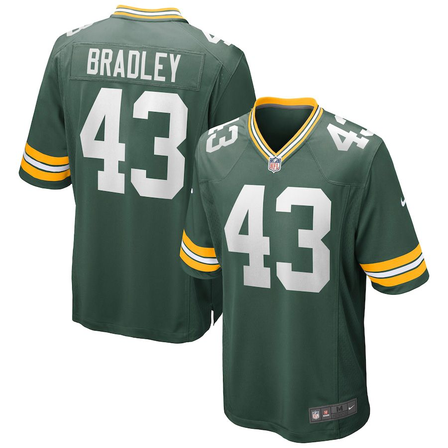 Men Green Bay Packers #43 Hunter Bradley Nike Green Game NFL Jersey